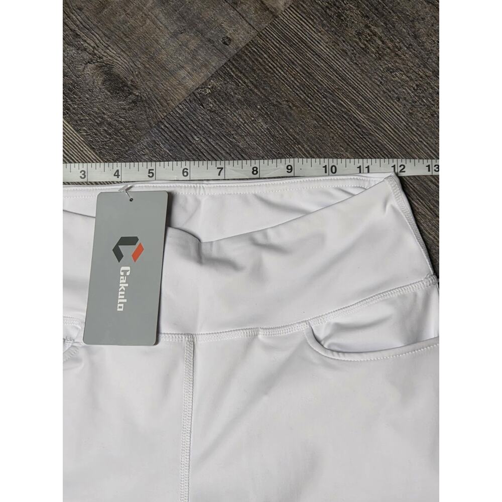 Cakulo NWT White Cropped Capri Yoga Pants Size S Small Stretch Active Golf - Picture 2 of 6